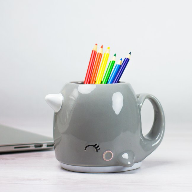 Narwhal Coffee Mug - Drink through the blowhole - Whale tail handle