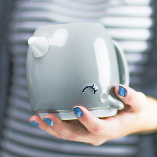 Narwhal Coffee Mug - Drink through the blowhole - Whale tail handle