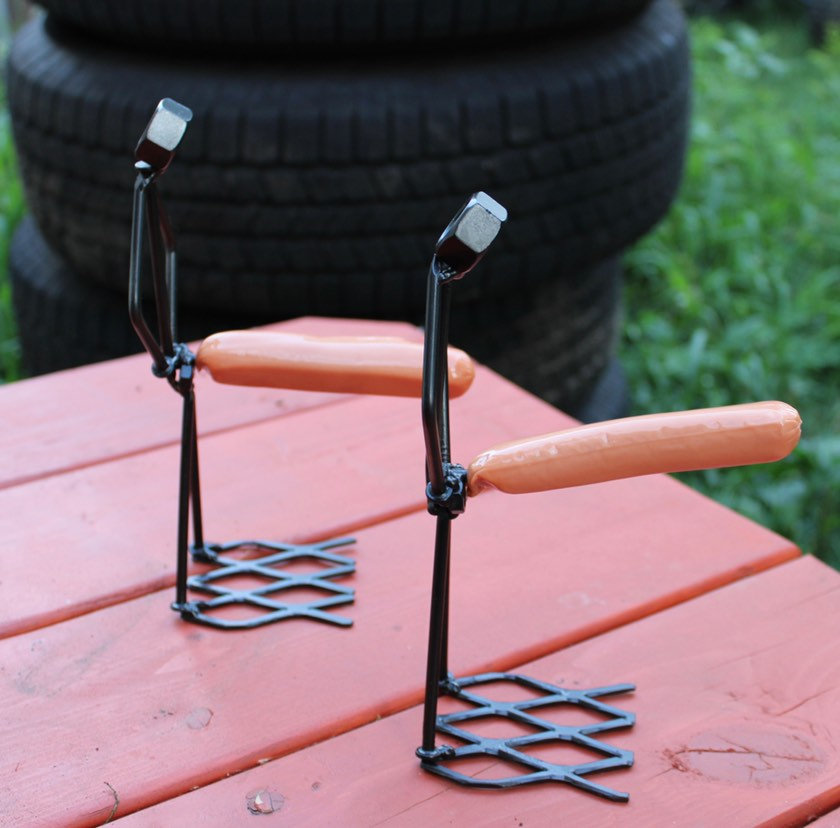 Naughty Hot Dog Roasters - Funny naked man and women hot dog and marshmallow campfire cookers