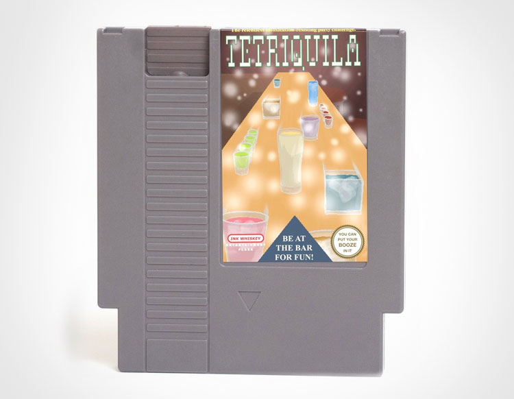 Tetriquila NES Cartridge Flask