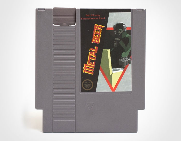 Metal Beer NES Cartridge Flask