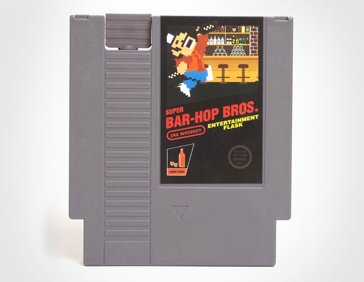 Super Bar Hop Bros NES Cartridge Flask