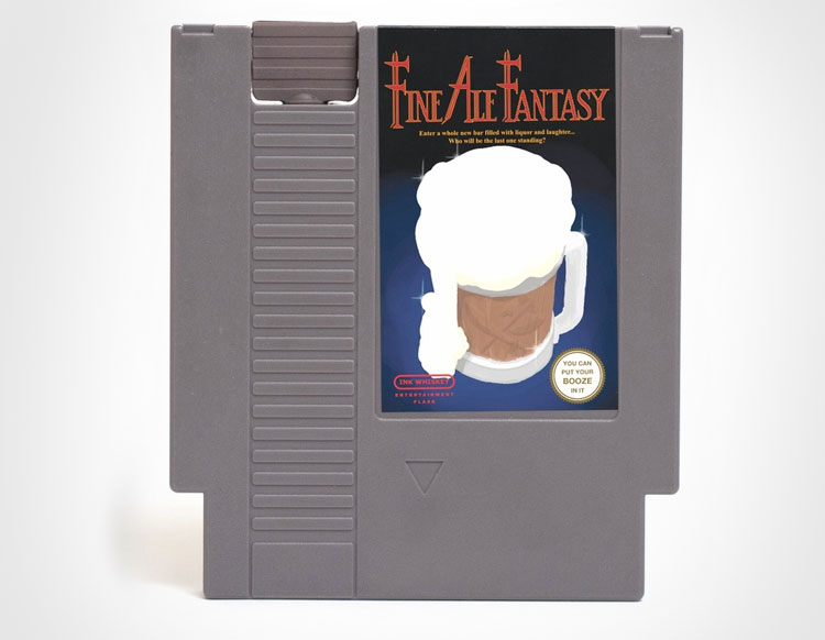 Fine Ale Fantasy NES Cartridge Flask