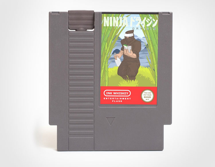 Ninja Dry Gin NES Cartridge Flask