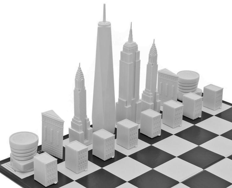 New York City Skyline Chess Set - Architecture skyscraper buildings chess board