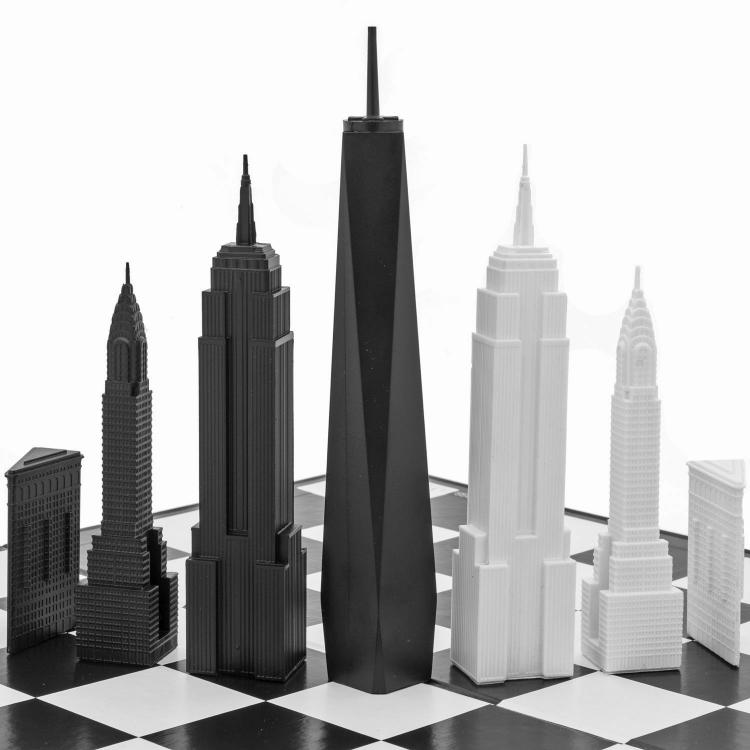 New York City Skyline Chess Set - Architecture skyscraper buildings chess board