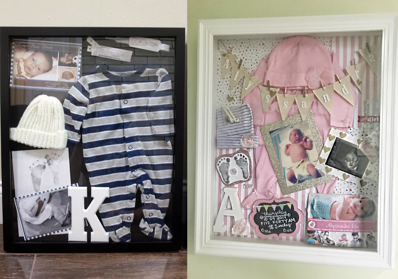 Newborn shadow box - Design Inspiration ideas for newborn shadow boxes