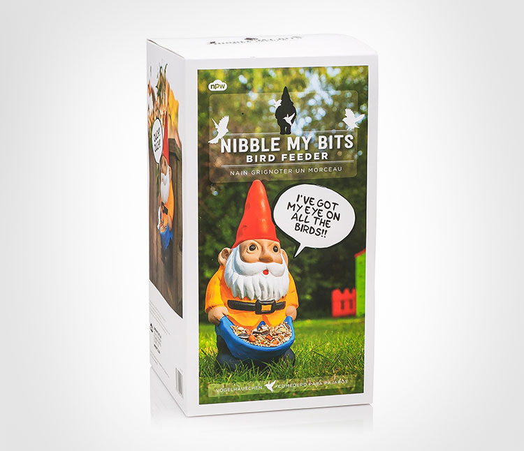 Nibble My Bits Naughty Bird Feeder Garden Gnome