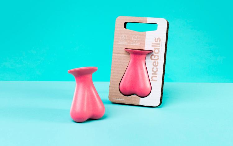 Scrotum Shaped Stress Ball - funny under desk stress balls