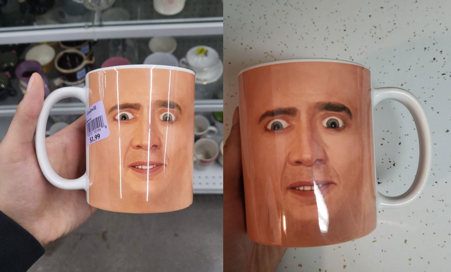 Nicolas Cage Face Mug