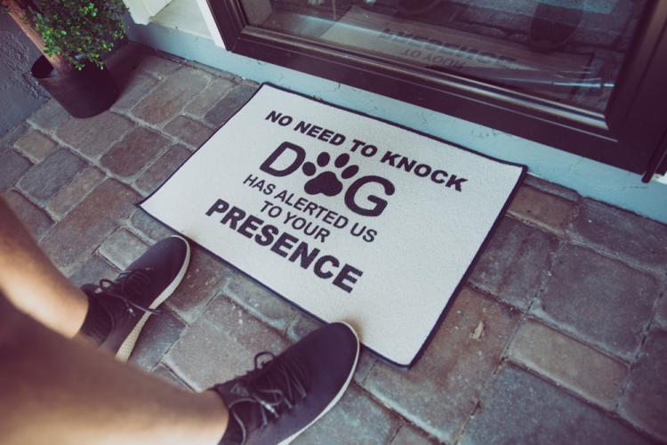 No Need To Knock, The Dogs Have Alerted Us To Your Presence Doormat - Funny Dog Owner Doormat