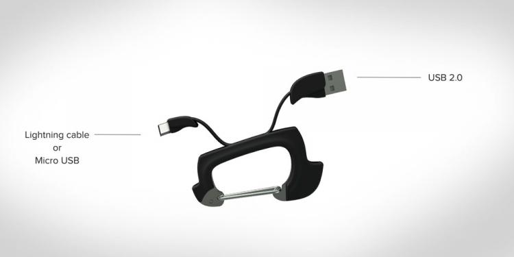 Nomadclip Is a Carabiner That Charges Your Phone