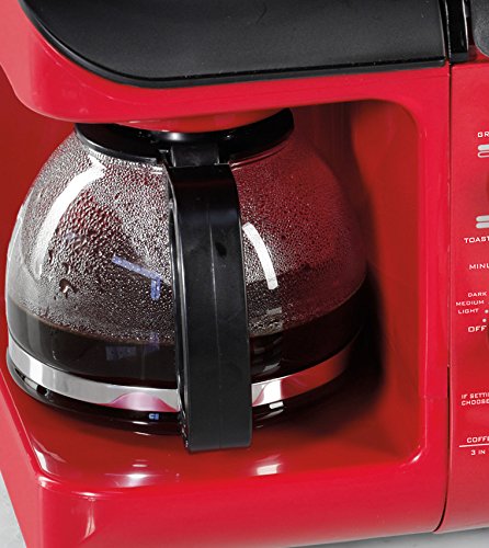 Nostalgia 3-in-1 retro 50's style breakfast station - breakfast appliance combines coffee maker, cooking griddle, and toaster-oven