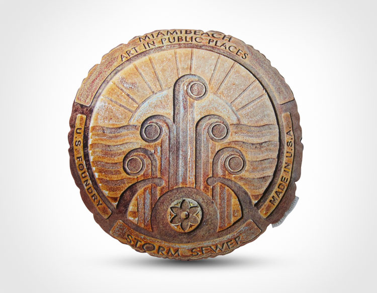 Miami Manhole Cover Pillow