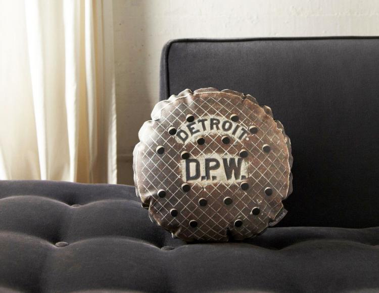 Detroit Manhole Cover Pillow