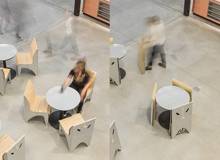 Ollie Shapeshifting Chair Goes Flat For Easy Storage - Designer chair - pull cord folding chair