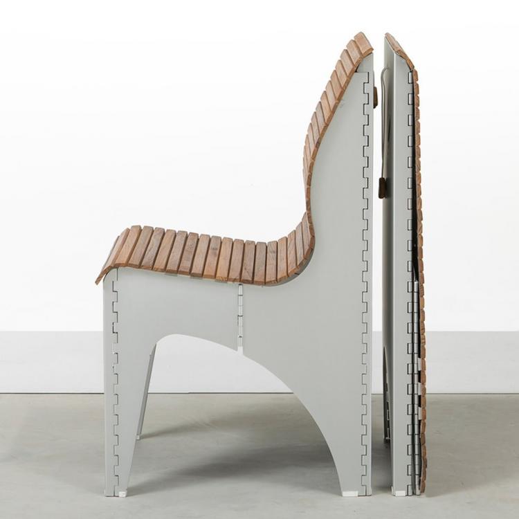 Ollie Shapeshifting Chair Goes Flat For Easy Storage - Designer chair - pull cord folding chair