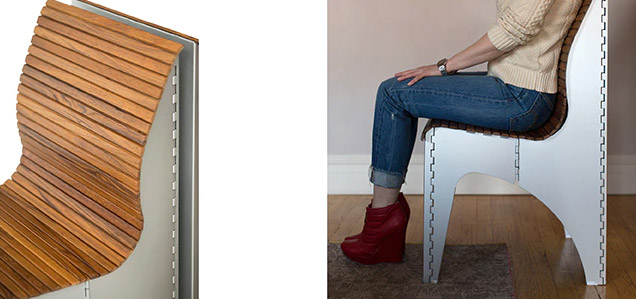 Ollie Shapeshifting Chair Goes Flat For Easy Storage - Designer chair - pull cord folding chair