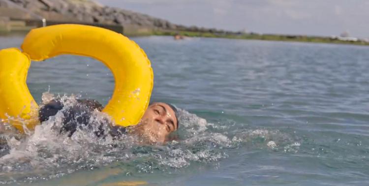OneUp Throwable life-preserver flotation device - Instant inflating life-saving device