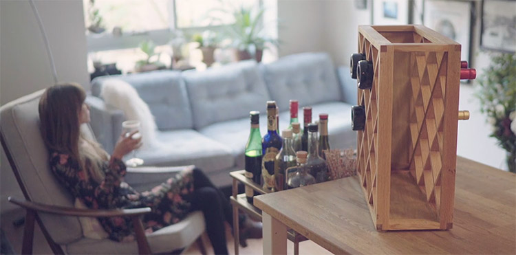 Harlequin Pinetti Optical Illusion Wooden Wine Rack