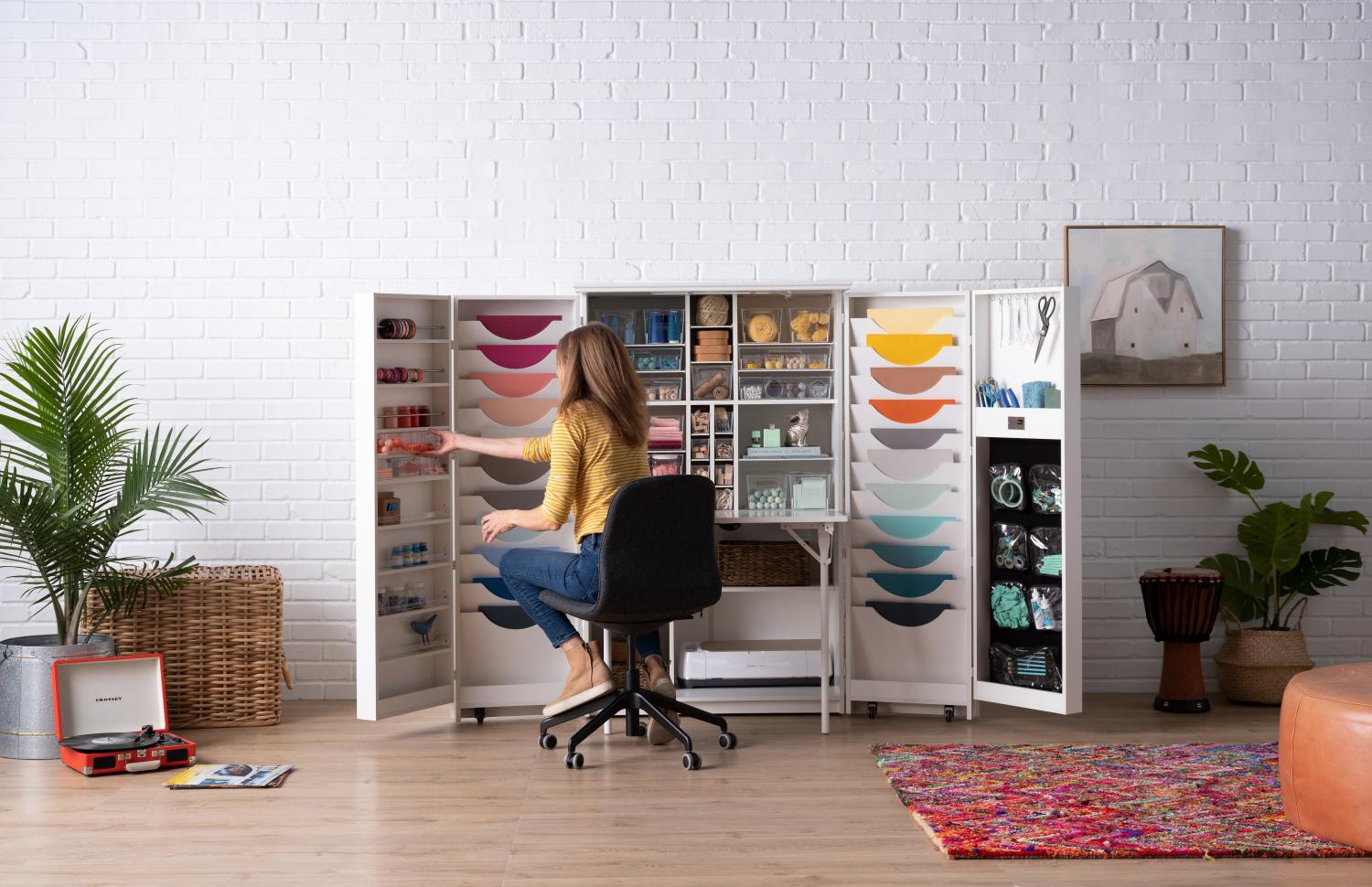  The Original Scrapbox - Incredible Fold-away Crafting Stations - Hidden cabinet crafting area with fold out table