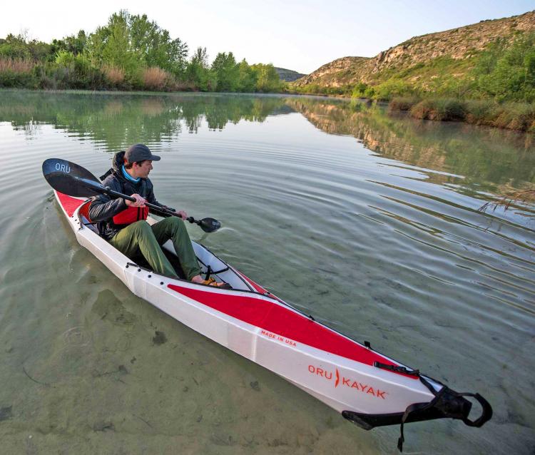 Oru Kayak Collapsible folding kayak that folds up into a suitcase