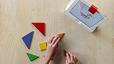 OSMO Interactive iPad Game Played Outside The Screen - GIF