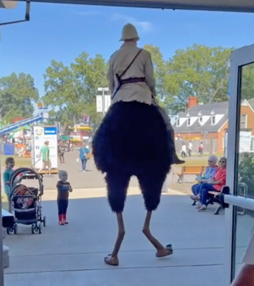 Ostrich Stilts Costume