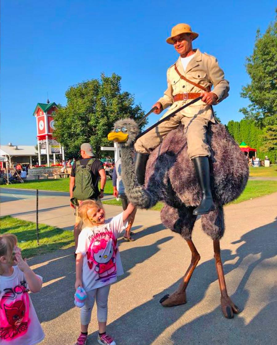 Ostrich Stilts Costume