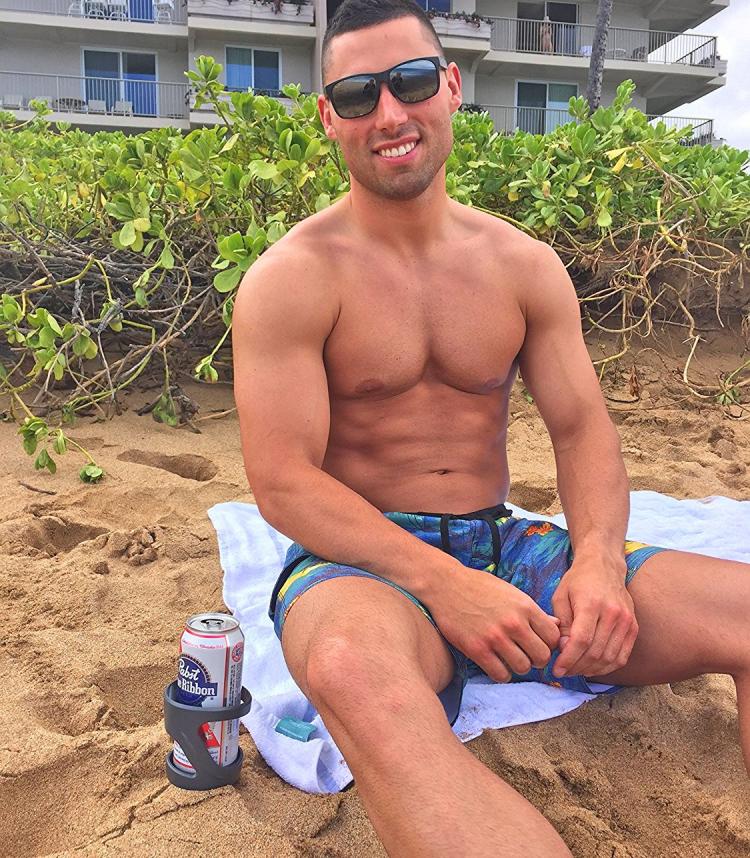 Outdoor Beer Holder - Sunchaser Bevi Pro - Suction, strap, or stick your beer or mixed drink outdoors - prevent spilling beer