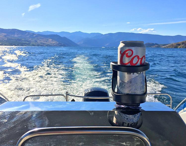 Outdoor Beer Holder - Sunchaser Bevi Pro - Suction, strap, or stick your beer or mixed drink outdoors - prevent spilling beer