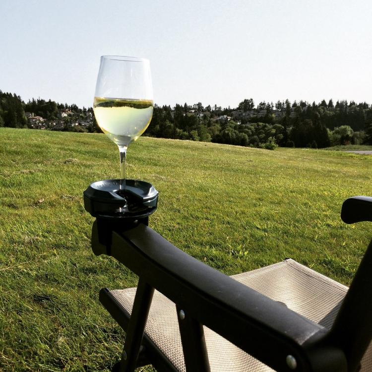 Outdoor Wine Glass Holder - Chair Mounted Wine Glass Armrest Holder