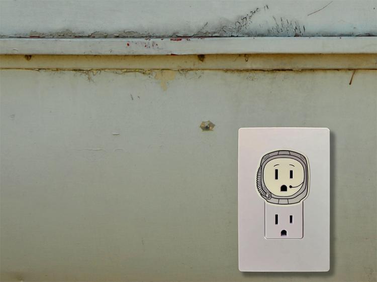 Urban Outlights - Glow-in-the-dark outlet decals - Steve Jobs outlet Decal - Outlet night-light decal