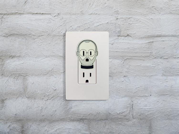 Urban Outlights - Glow-in-the-dark outlet decals - Steve Jobs outlet Decal - Outlet night-light decal