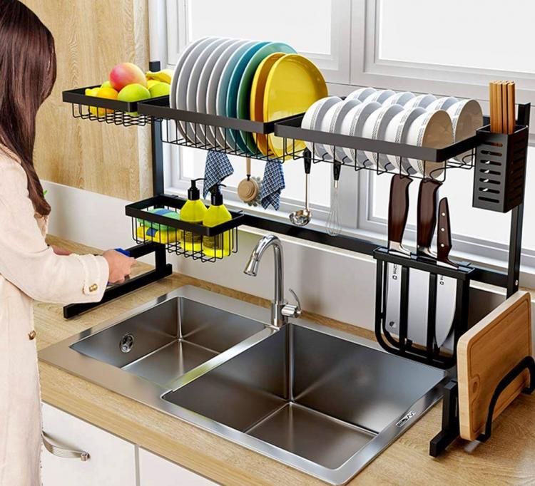 Over The Sink Dish Drying Rack - Finnish sink drying rack - Tiny home drying rack