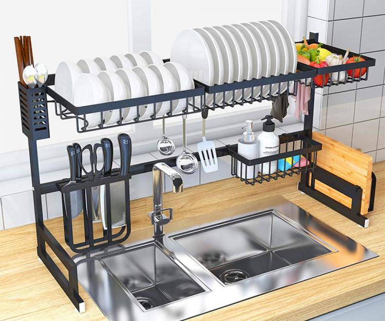Over The Sink Dish Drying Rack - Finnish sink drying rack - Tiny home drying rack