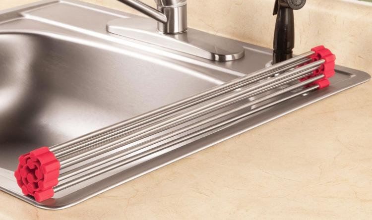 Over The Sink Roll-Up Drying and Rinsing Rack