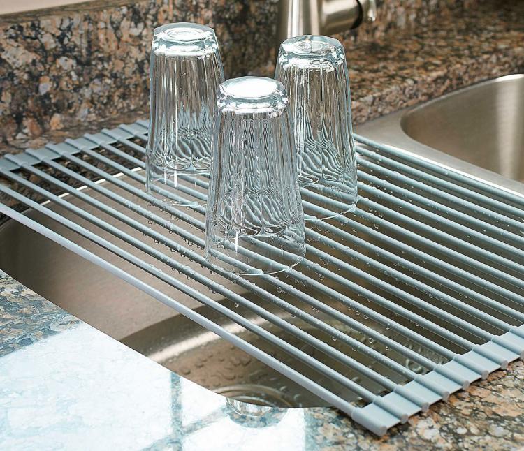 Over The Sink Roll-Up Drying and Rinsing Rack