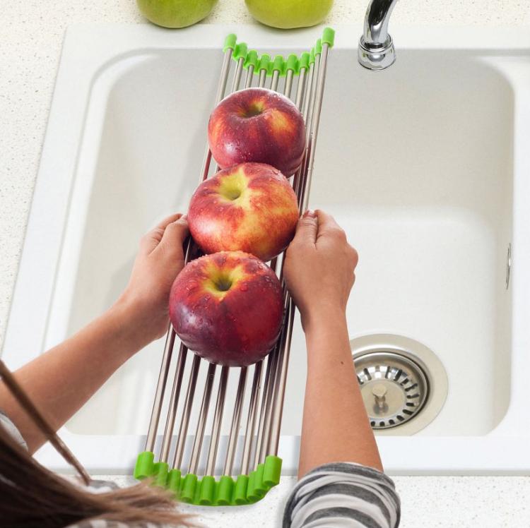 Over The Sink Roll-Up Drying and Rinsing Rack