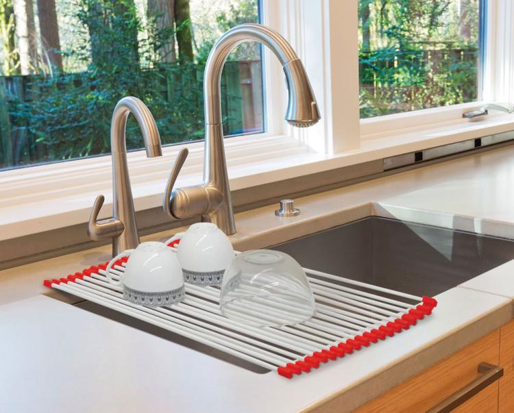 Over The Sink Roll-Up Drying and Rinsing Rack