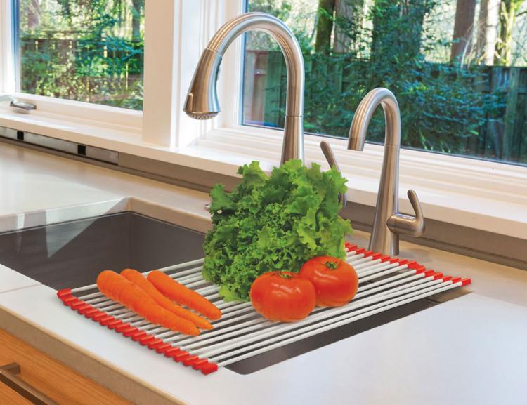 Over The Sink Roll-Up Drying and Rinsing Rack