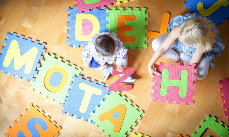 Interlocking Letter Foam Tile Play Mats Let You DIY a Mini Kids Ball Pit - ABC foam tiles ball pit - letters jigsaw puzzle piece pads