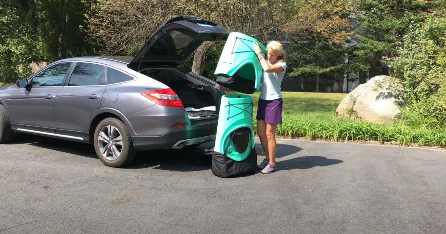 Pakayak Portable Kayak - Kayak collapses down to haul around like a backpack