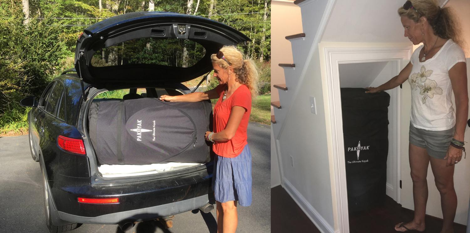 Pakayak Portable Kayak - Kayak collapses down to haul around like a backpack