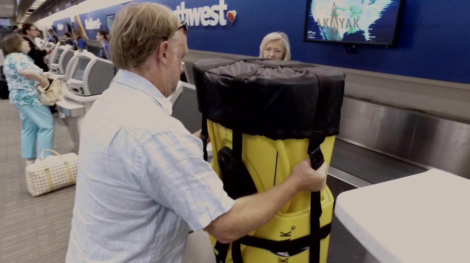 Pakayak Portable Kayak - Kayak collapses down to haul around like a backpack