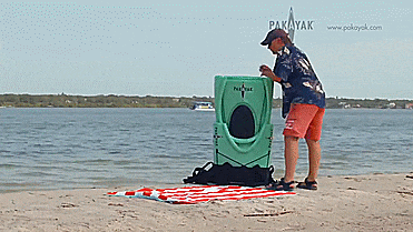 Pakayak Portable Kayak - Kayak collapses down to haul around like a backpack