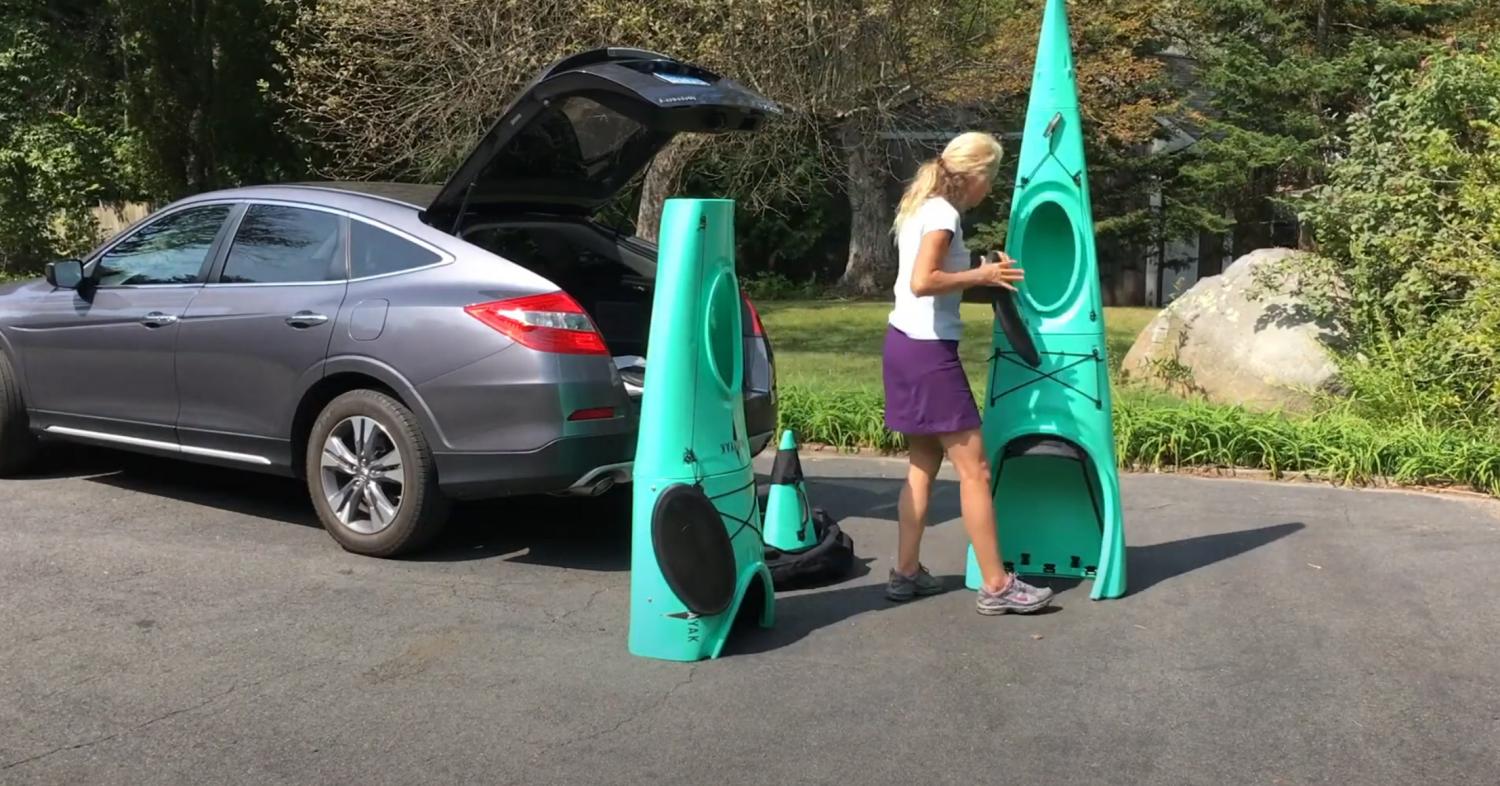 Pakayak Portable Kayak - Kayak collapses down to haul around like a backpack