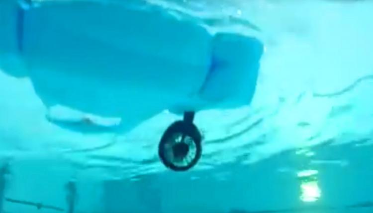 Palm Beach Motorized Pool Lounger - Inflatable pool chair with a motor and joystick