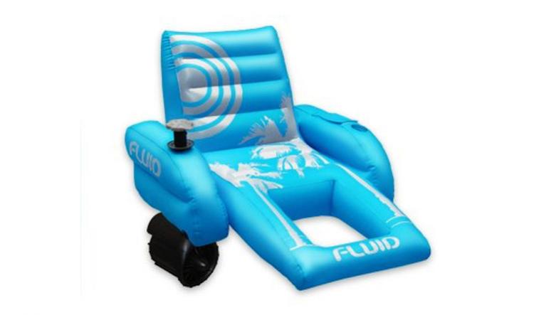 Palm Beach Motorized Pool Lounger - Inflatable pool chair with a motor and joystick