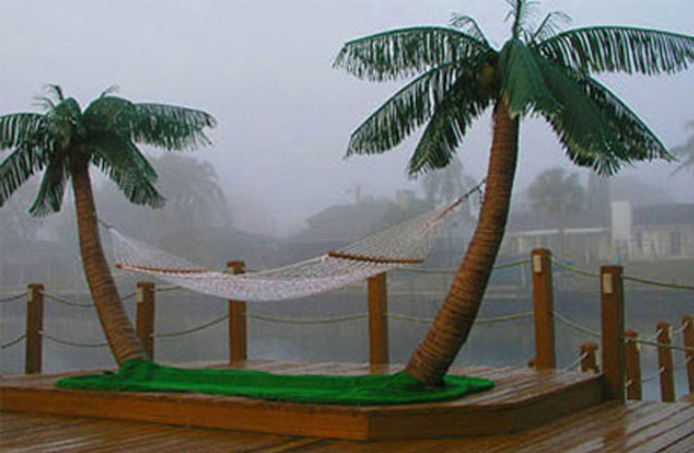 Palm Tree Hammock Stand With Misters Lets You Create Paradise In Your Backyard - Original Palm Island Hammock Stand